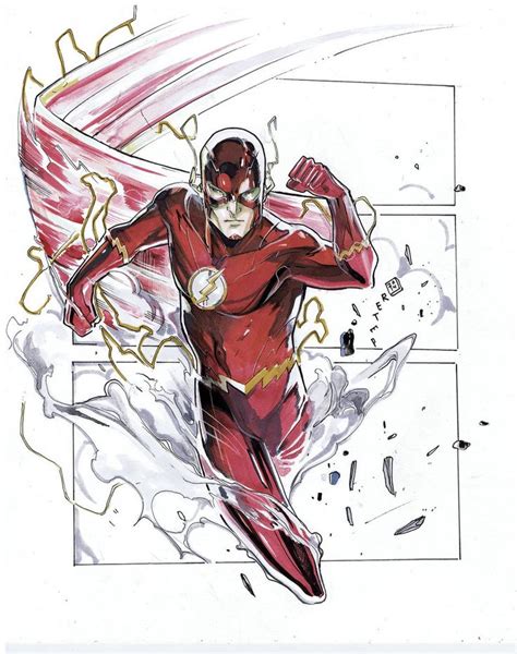 A Drawing Of The Flash Running Through Space