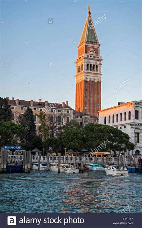 Italy Venice Campanile Di San Marco Saint Mark S Bell Tower View From The Bacino Di San Marco