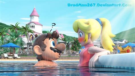 Mario And Peach Poolside Passion By Bradman On Deviantart Mario Bros Princesas Mario