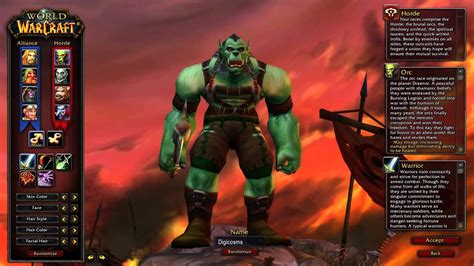 Vanillaclassic World Of Warcraft 1121 Male Orc Character Creation