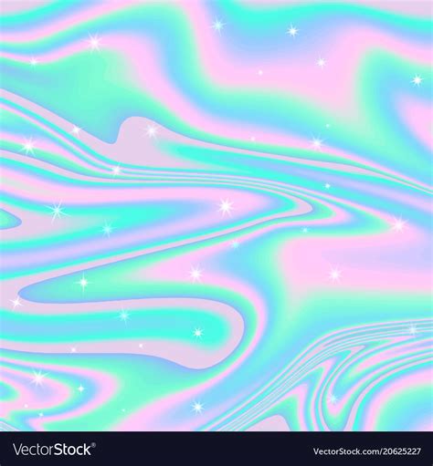 Holographic Abstract Background In Pastel Neon Vector Image