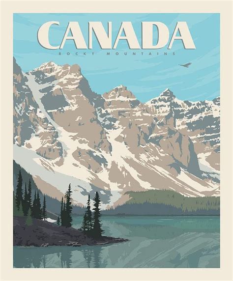 Destinations Poster Panel P10401 Canada Rockies By Riley Blake Designs