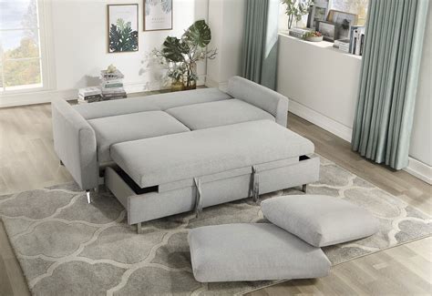 Price Convertible Studio Sofa W Pull Out Bed By Homelegance
