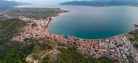 Aerial View Of The City Nafpaktos In Greece Stock Photo Download