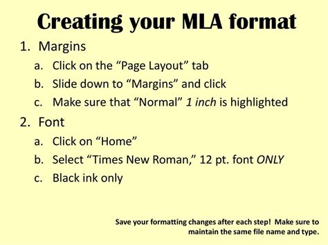 Creating Your Mla Format Ppt Download
