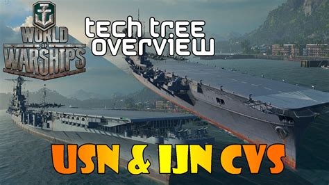 World Of Warships Tech Tree Overview Usn And Ijn Cvs