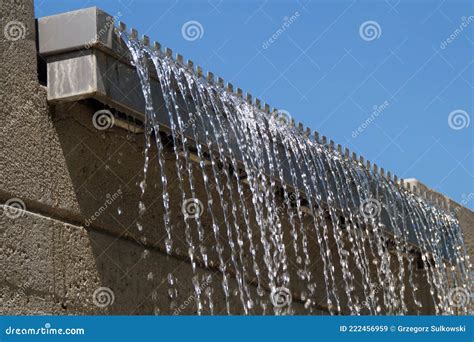 Streams Of Water Flowing From The Fountain Stock Image Image Of