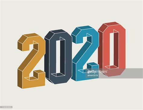 Happy New Year 2020 Numbers 3d Design High Res Vector Graphic Getty