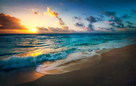 Wallpaper Sand Sea Beach The Sky The Sun Landscape Sunset Nature