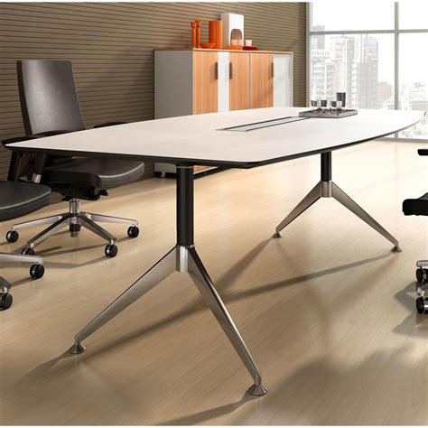 Potenza Boardroom Table 2400 X 1200 X 750mm White Challenge Office