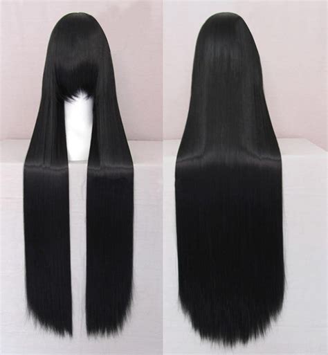 Cosplay Costume Party Long Straight Anime Wigs Black Full Hair Wig