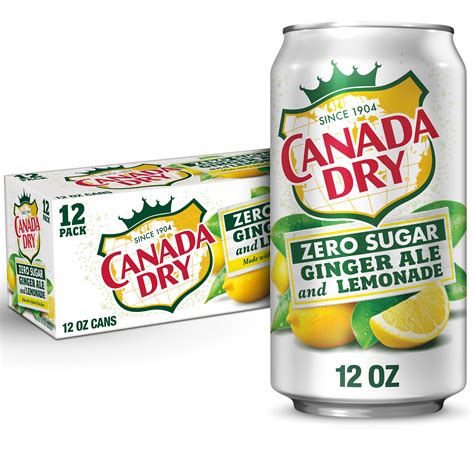 Canada Dry Zero Sugar Ginger Ale And Lemonade Soda 12 Fl Oz Cans 12 Pack