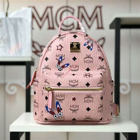 Mcm Mini Stark Star Eyed Bunny Visetos Backpack In Light Pink In 2020
