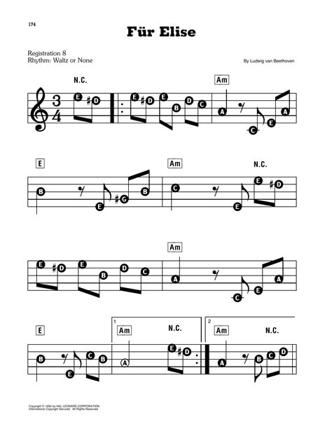 Ez Play Für Elise Printable Download Keyboard Sheet Music Piano