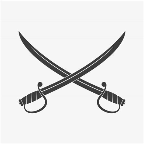 Silhouette Of A Crossed Swords Illustrations Royalty Free Vector