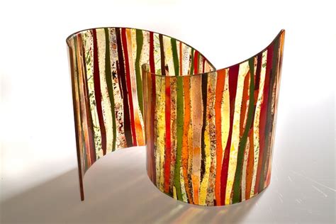 Bamboo Forrest By Varda Avnisan Fused Glass Candle Holder Glass Fusion Ideas Glass Fusing