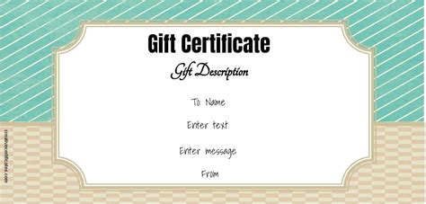 Downloadable Printable Gift Certificate Template