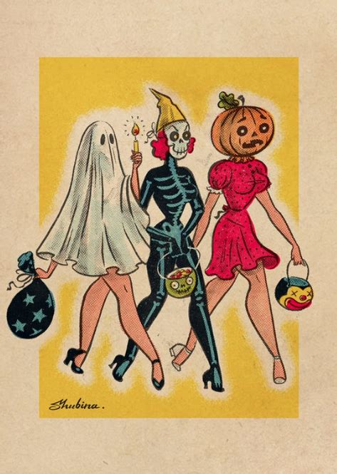 Snootyfoxfashionretro Style Halloween Pinup Prints By