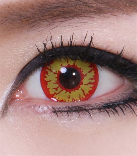 Geo Sf 74 Crazy Lens Devil Red Yellow Halloween Contact Lens Solution
