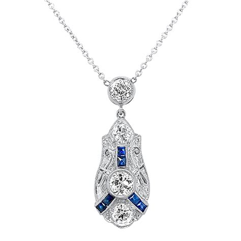 Platinum Sapphire And Diamond Pendant Underwoods Jewelers