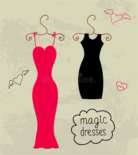 Little Black And Red Dress Stock Vector Illustration Of Hanger 80933719