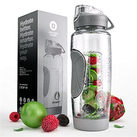 Infusion Pro 32 Oz Fruit Infuser Water Bottle With Insulated Sleeve