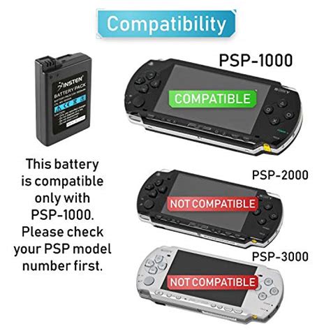 Insten Rechargeable Battery Compatible With Sony PSP 1000 1001 High