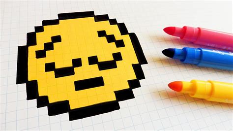 Dessin de licorne facile en pixel art. Handmade Pixel Art - How To Draw Emoji #pixelart - YouTube