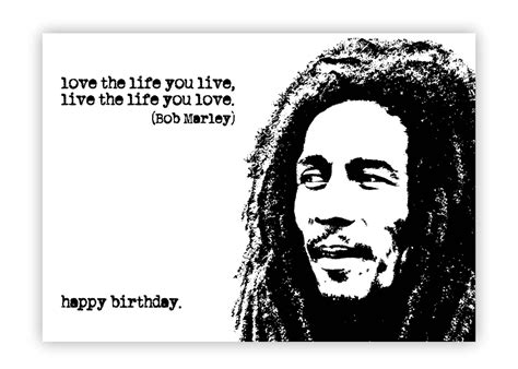 Bob Marley Birthday Card Music Card Personalise It Black Etsy