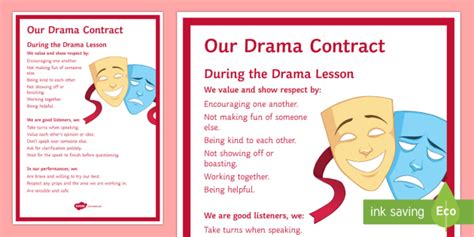 Drama Contract Display Poster Teacher Made