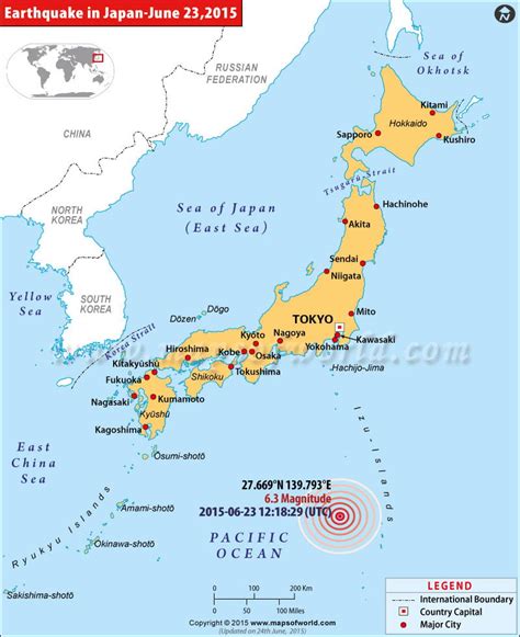 Japan Earthquakes Map Areas Affected By Earthquakes In Japan