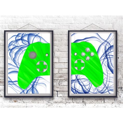 Set Of Two Prints Xbox Prints Xbox Decal Xbox Wall Art Etsy