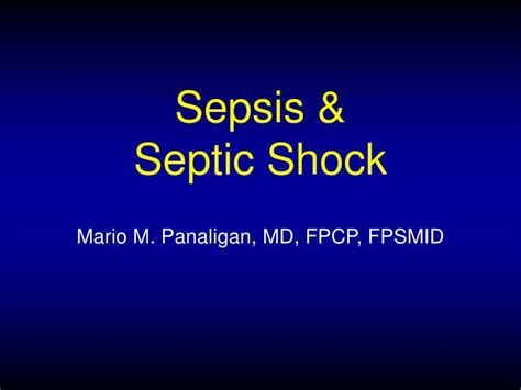 PPT Sepsis Septic Shock PowerPoint Presentation Free Download ID
