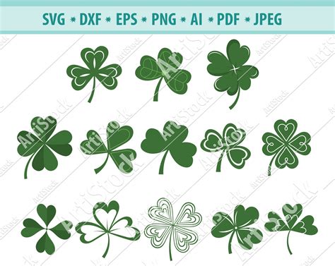 Shamrock Svgclover Svgshamrock Vectorshamrock Clipart4 Etsy