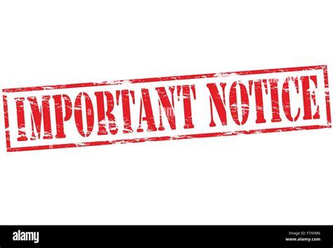 Important Notice Stock Vector Image And Art Alamy