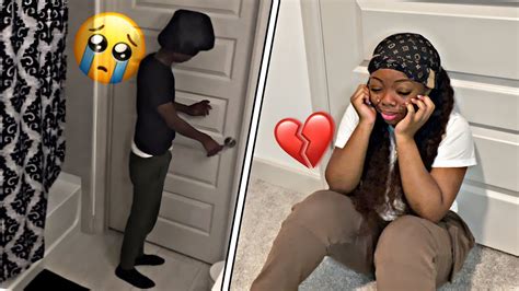 Crying With The Door Locked Prank On Boyfriend Cute Reaction Youtube