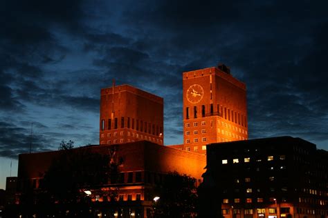Oslo City Hall By Night Free Photo Download Freeimages