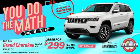 2019 Jeep Grand Cherokee Limited Lease Specials