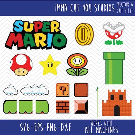 Mario Scene Set Svg Eps Png Dfx Cut Files For Use With Etsy