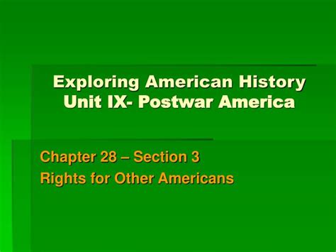 Ppt Exploring American History Unit Ix Postwar America Powerpoint