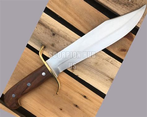 16 Inch Old Western Bowie Knife D2 Steel Fixed Blade Wooden Etsy