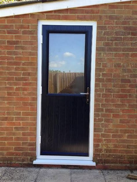 Cottage Half Glazed Composite Front Door In Black Composite Front