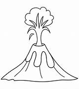 Coloring Pages Volcano Momjunction Educational sketch template