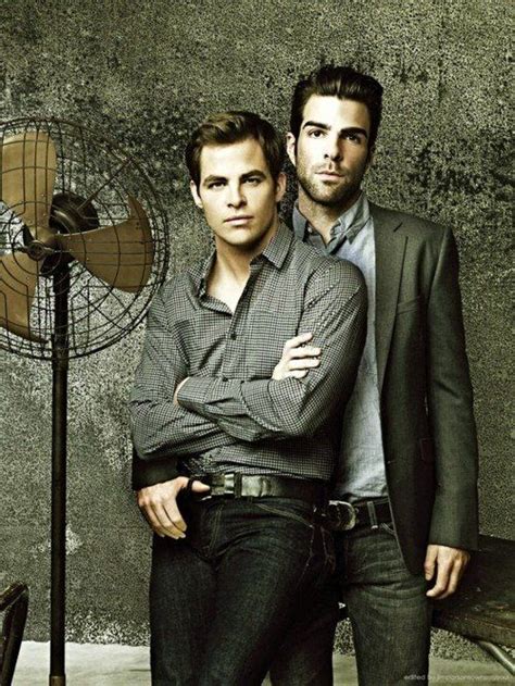 That Thumb In His Belt Loop Chris Pine And Zachary Quinto Celebrities Male Chris Pine