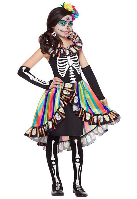 Girls Day Of The Dead Sugar Skull Costume Forever Young