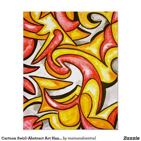 Cartoon Swirl-Abstract Art Hand Painted Poster | Abstract art poster, Abstract, Abstract art ...
