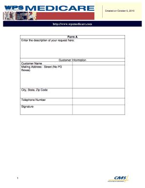 Fillable Online Part A Form Wps Medicare Fax Email Print Pdffiller