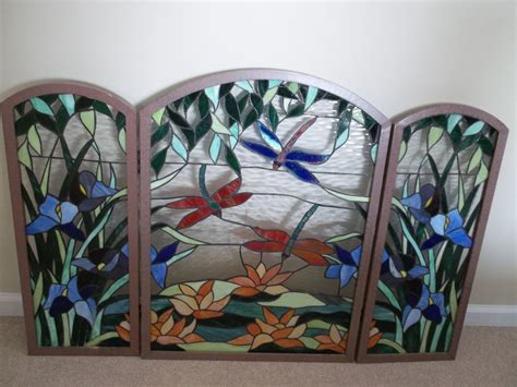 Stained Glass Fire Place Screen Stained Glass Fireplace Screen Glass Fireplace Screen