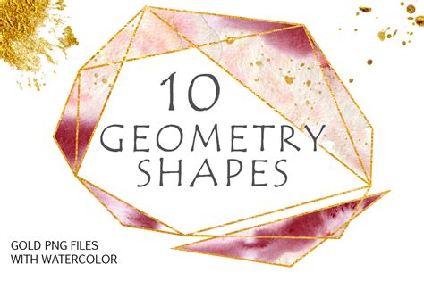 Gold Geometry Shapes With Watercolor Vol 3 125658 Illustrations