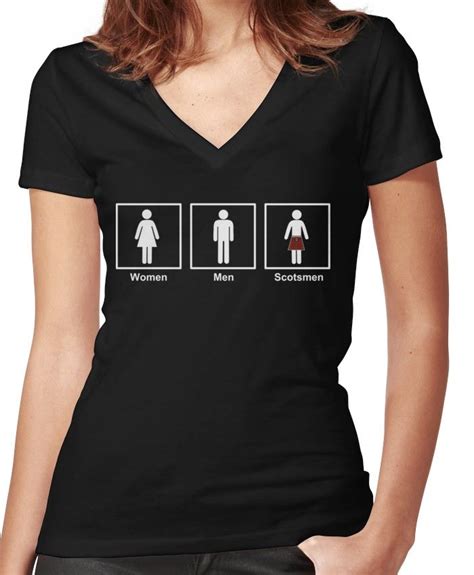 Women Men Scotsmen Funny Toilet Humor Design Women S Fitted V Neck T